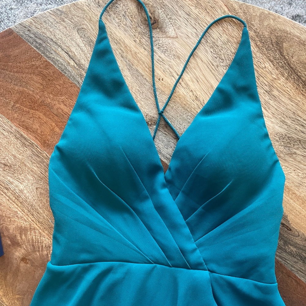 Bill Levkoff Chiffon V Neck A Line - Color Oasis